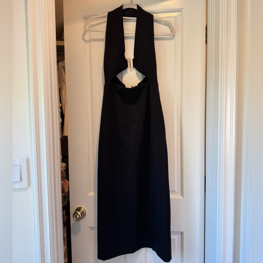 Zara Black Backless Halter Dress